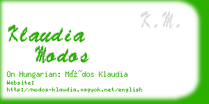 klaudia modos business card